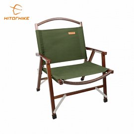 HitorHike White Oak Folding Chair - Olive