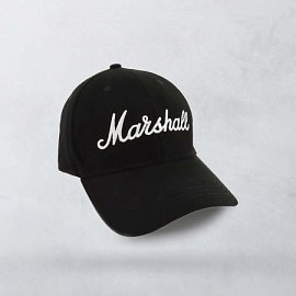 Marshall Black Baseball Cap With White Logo