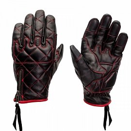 Gloves - Full Black Red