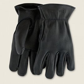 Unlined Buckskin Gloves - Black 95236