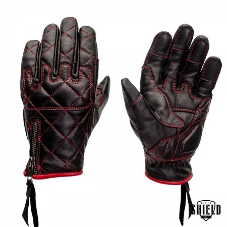 Gloves - Full Black Red