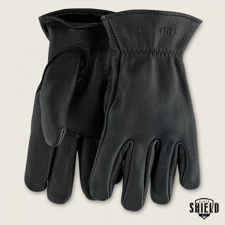 Unlined Buckskin Gloves - Black 95236