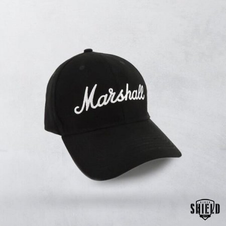 Marshall Black Baseball Cap With White Logo